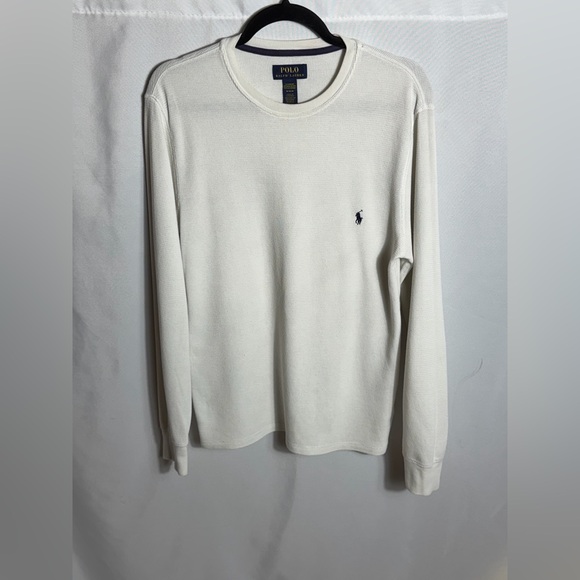 Polo Ralph Lauren Other - Polo Ralph Lauren Waffle Knit Long Sleeve Shirt Men’s Medium White Sleepwear